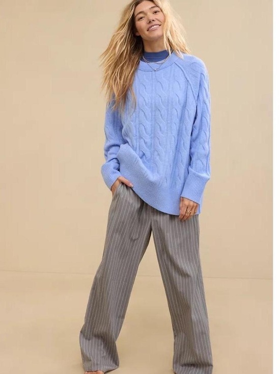 aerie Sweaters - Aerie Unreal Oversized Cableknit Sweater Women’s Medium Crewneck Pullover Sweate